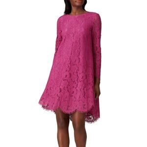 Adam Lippes Purple Pink Long-sleeved Lace Trapeze Shift Cocktail Swing Dress 8